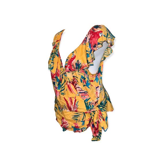 NWT - Floral Ruffle Wrap Top by Sofia Vergara - Picture 2 of 5